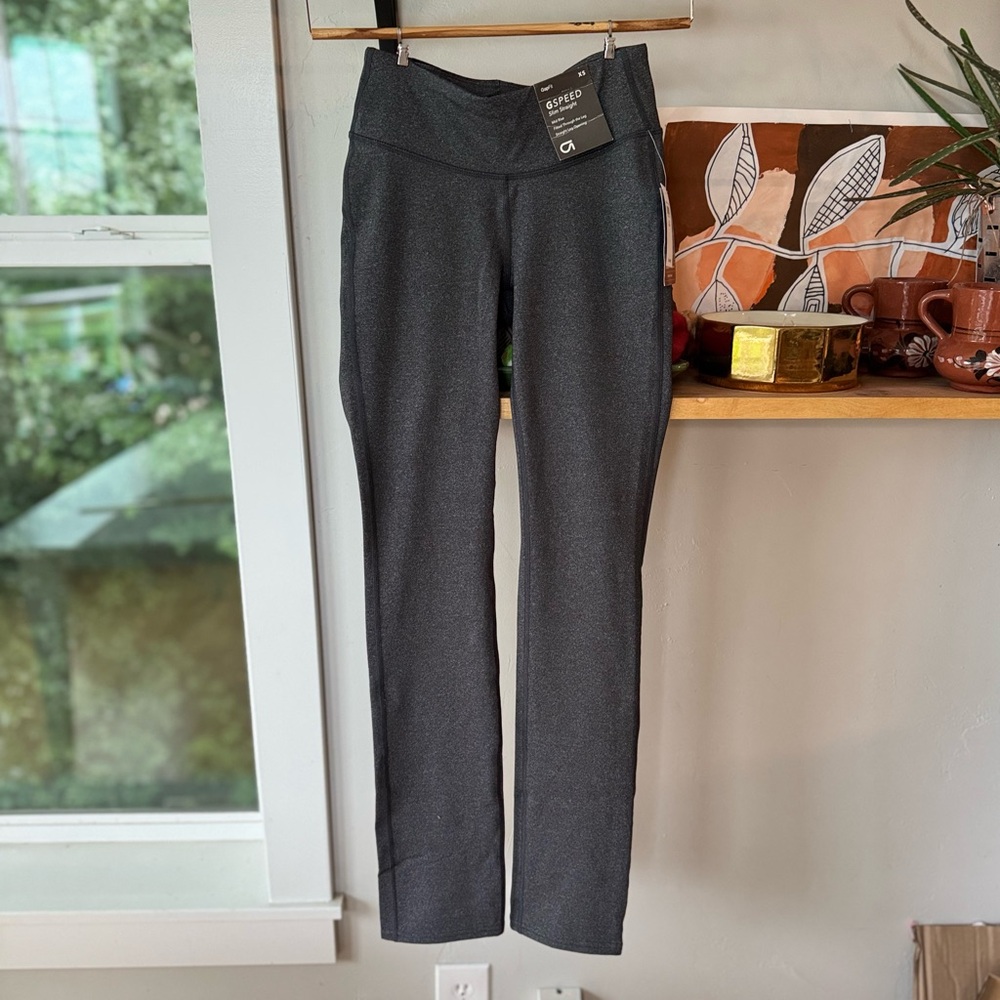 Gap Fit GSpeed Charcoal Gray Mid Rise Slim Straight Yoga Running Pant Legging XS